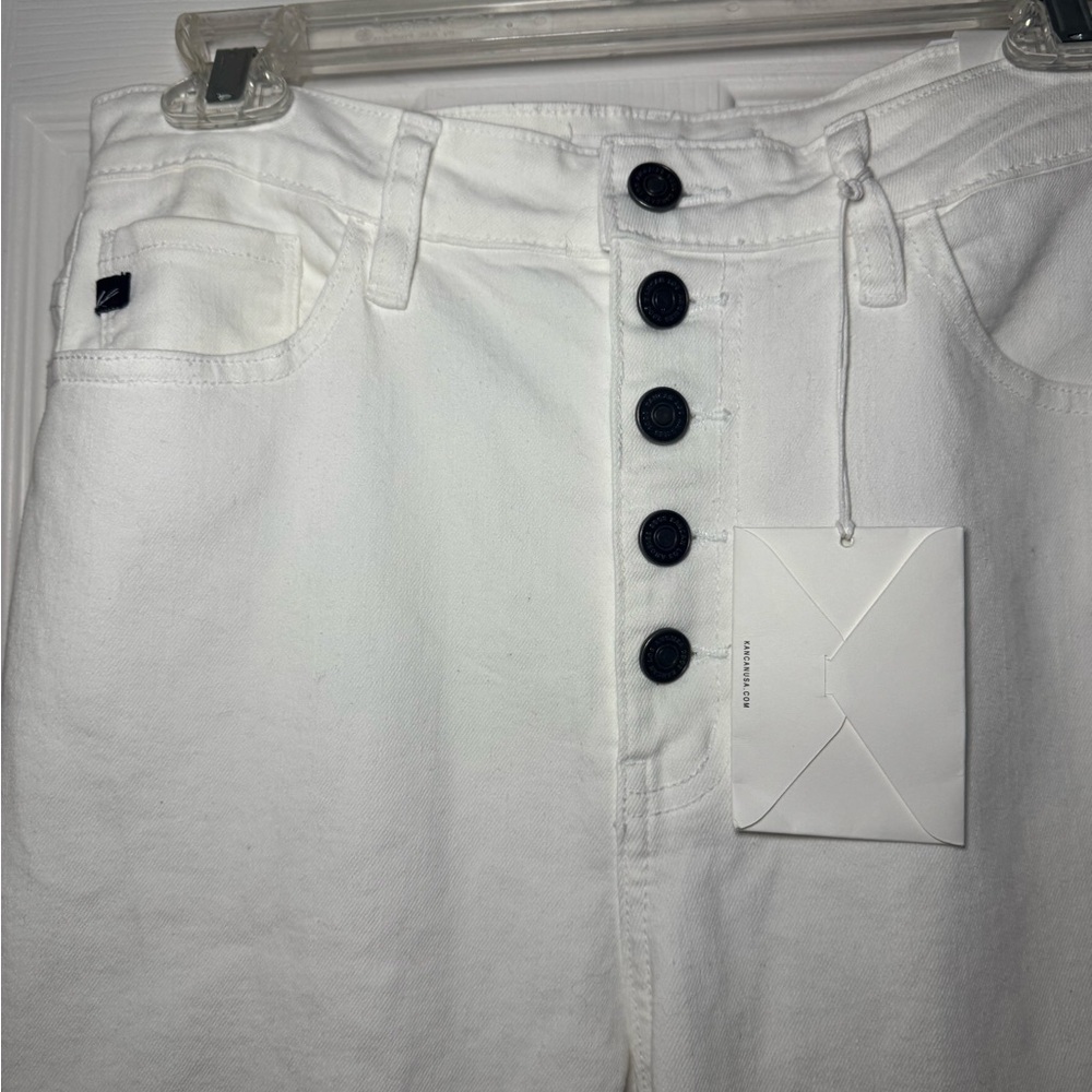 KanCan White Denim Jeans High Rise Skinny Ankle Fly Button NWT - Picture 3 of 12